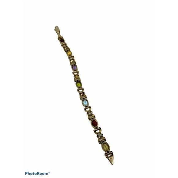 14K Gold Multi Stone Bracelet - Picture 2 of 5